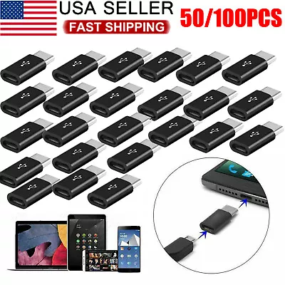 Type-C Adapter Micro USB Female to USB C Male Connector Data Sync Fast Charging - Image 1 of 4