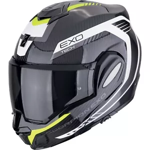 Motorrad Klapphelm L - Scorpion EXO-Tech Evo Carbon Cosy schwarz-fluogelb - Picture 1 of 3