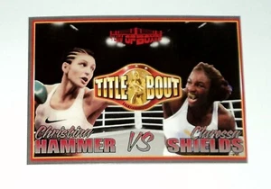 Claressa Shields vs Christina Hammer 2019 4LUVofBOXING tarjeta de boxeo historia de cinta - Imagen 1 de 2