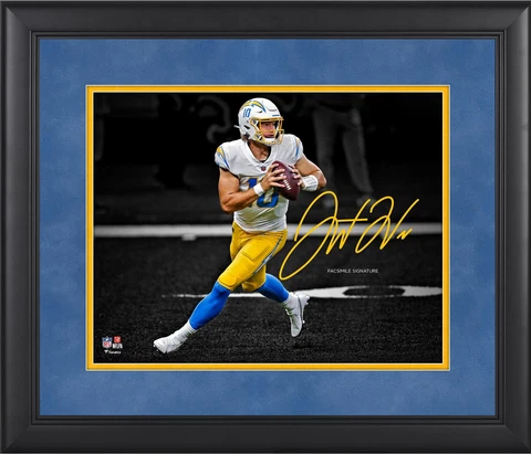 Justin Herbert Chargers FRMD 11x14 Spotlight Photo-Facsimile Signature Cover