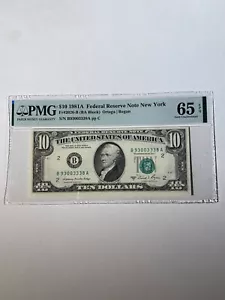 US Currency Federal Reserve Note New York $10 1981A - Picture 1 of 2