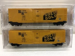 N Scale Micro Trains Special Run 94-08 Raleigh Rails Solid Gold 2-Pack - Picture 1 of 3
