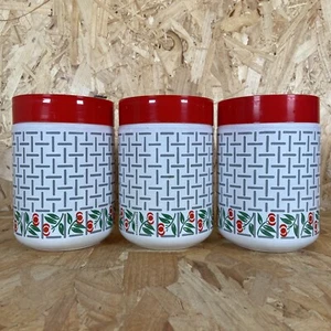 3 x Vintage CERVE Glass Jars - Retro 90’s - Tea Coffee Sugar - Picture 1 of 7