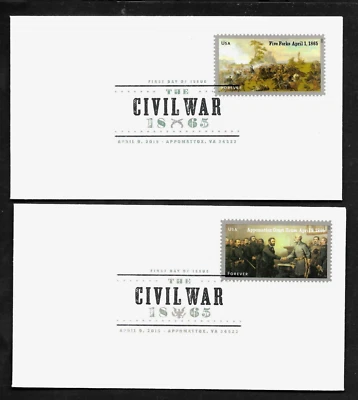 THE CIVIL WAR 1865 US HISTORY #4980-4981 FOREVER STAMPS - 2 DCP FIRST DAY COVERS - Image 1 of 2