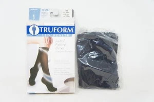 Truform 1976, Ladies Pattern Socks, MMHG of Compression 15-20, Black Large - Picture 1 of 1