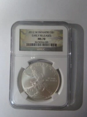 2012-W Infantry Soldier Silver Dollar $1 NGC Early Releases MS 70 - Image 1 of 4
