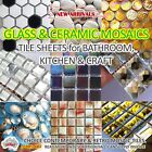MOSAIC SHEET TILES Kitchen Bathroom Craft Glass Ceramic Mother Pearl Colour Art
