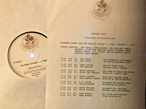 RADIO SHOW 8/1/88 COUNTRY INTERVIEWS: ANNE MURRAY, THE McCARTERS, BURCH SISTERS - Picture 1 of 1