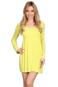 M. Rena Long Sleeve Smocked Seamless Babydoll Dress. One Size - Picture 1 of 6