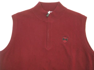 Peter Millar Cashmere Sweater VEST Burgundy Large NWT 1/4 Zip - Picture 1 of 14