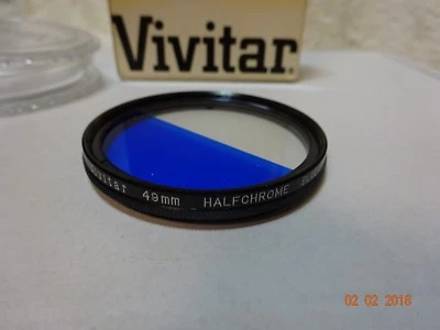 VIVITAR 49MM 49 MM HALF-CHROME CLEAR & BLUE   - CASED - B - Image 1 of 3