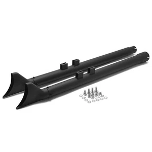 Touring FLT 17-24 For Harley Black 36" Fishtail Slip on Exhaust Pipes Mufflers - Picture 1 of 6