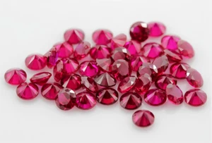 Wholesale 500pcs HIGH QUALITY ROUND PIGEON BLOOD RED RUBY LAB-CREATED LOOSE GEMS - Picture 1 of 6