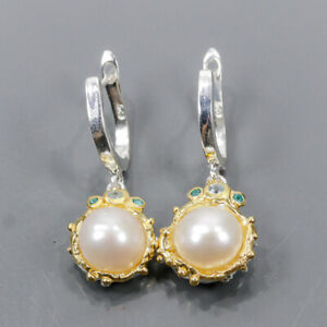 One of a kind Design Pearl Earrings Silver 925 Sterling   /E74060