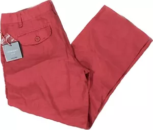NEU MIT ETIKETT CYNTHIA ROWLEY DAMEN LEINEN ROT CAPRIHOSE 6 - Bild 1 von 11