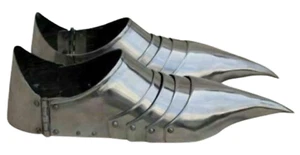 Caballero Medieval Armadura Sabaton Zapatos Acero Pies Góticos Armadura LARP Disfraz con disfraces - Imagen 1 de 3