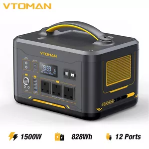 VTOMAN Jump 1500X Portable Power Station 1500W 828Wh LiFePO4 Solar Generator UK - Picture 1 of 12