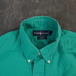 VTG Ralph Lauren Shirt Mens Large Green Blaire Coastal Purple Pony Preppy Hit - Picture 1 of 12