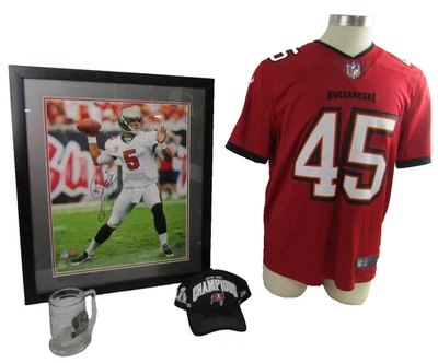 Lote usado de imágenes enmarcadas firmadas por Josh Freeman de Tampa Bay Bucs con certificado de autenticidad Foto 1 de 4