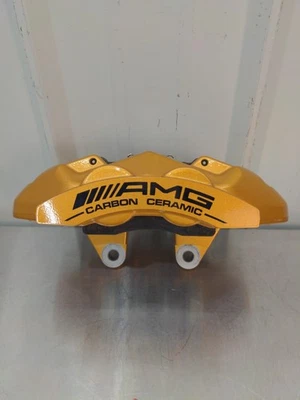 10-16 MERCEDES E63 AMG W212 WAGON REAR LEFT BRAKE CALIPER GOLD CARBON CERAMIC - Image 1 of 4