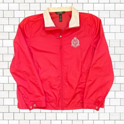 Chaqueta cortavientos vintage años 2000 Polo Ralph Lauren rosa activo cremallera talla L Foto 1 de 4
