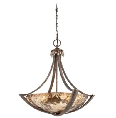Minka Lavery 3 Light Amber Bowl Pendant w/ Crystal Accents La Bohem Collection - Image 1 of 4