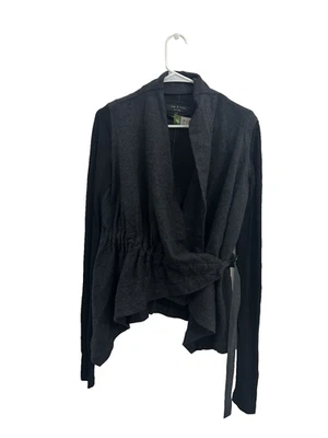 Rag & Bone Small Neiman Marcus Wool Blend Cardigan Sweater Belted Silk - Image 1 of 4