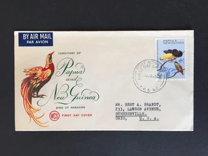 PAPUA N.G. 1965 5/- BIRD OF PARADISE ON COVER TO USA - Picture 1 of 2