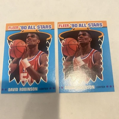 1990-91 Fleer - All-Stars David Robinson #10 4 Stars on Front - Image 1 of 2