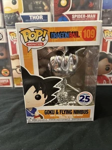Funko Pop! #109 DB Goku & Flying Nimbus Chrome Funimation 25 Years w/ Protector - Picture 1 of 10