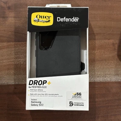 OtterBox Defender 系列保护壳 带枪套 适用于三星 Galaxy S23 - 黑色 — 第 1/2 张图片