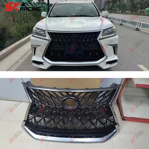 ABS Black/ABS Silver Front Bumper Grille Mesh Trim Kits For Lexus LX570 2016-21 - Picture 1 of 43