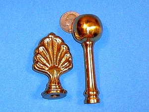TWO HEAVY SOLID BRASS ELECTRIC LAMP FINIAL TOPPER - Picture 1 of 4