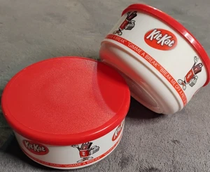 (2) Kit Kat Candy Promotional Bowls Whirley Ind. Red & White Vintage Graphics - Picture 1 of 8