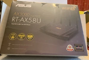ASUS - AX3000 Dual-Band RT-AX58U Smart WiFi 6 Router bezprzewodowy Zapieczętowane pudełko Uszkodzenie - Zdjęcie 1 z 4