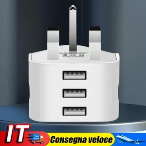 Adattatore per caricabatterie da muro Adattatore di alimentazione USB Spina UK a - Afbeelding 1 van 12
