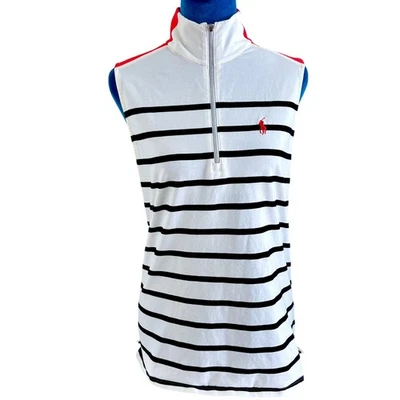 Top Ralph Lauren Polo Golf Rayas Sin Mangas 1/4 Cremallera L Foto 1 de 4