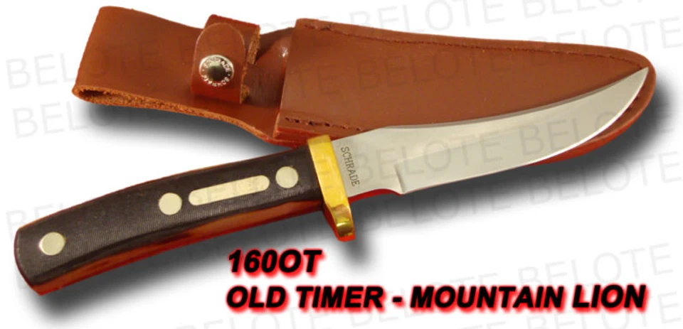 BTI TOOLS Schrade Old Timer Mountain Lion Delrin w/ Sheath 160OT