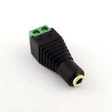 1x 3.5mm 1/8" Mono Female To AV Screw Video Balun Terminal Plug Adapter Connecor