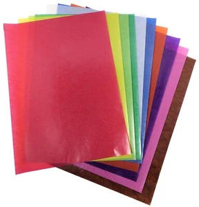 Transparentpapier DIN A4, 29,7 x 21 cm, 10 Blatt, 10 Farben, Transparent-Papier - Bild 1 von 2