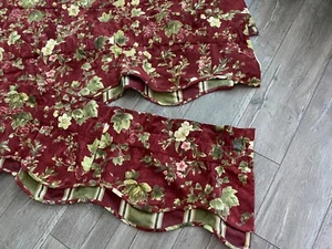 1x 76" Waverly Chianti Wein/Grün Traube Petticoat Volant 17" lang 3" Rutentasche - Bild 1 von 8