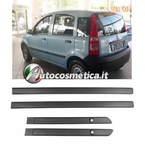3D Black Plastic Door Band Protectors for Fiat Panda II 2003-2012 - Picture 1 of 4