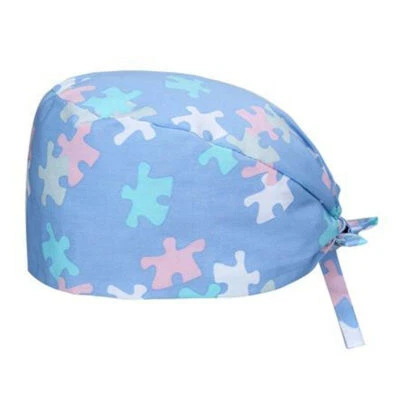 Unisex Women Doctor Nurse Scrub Hat Printing Floral Cotton Beauty Surgical Cap - Image 1 of 4