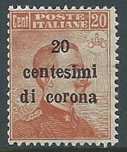 1919 TRENTO E TRIESTE EFFIGIE 20 CENT MNH ** - P9-4 - Picture 1 of 1