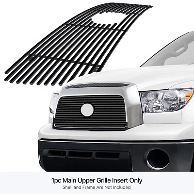 For 2007-2009 Toyota Tundra With Logo Show Black Billet Grille Grill Insert - Image 1 of 4