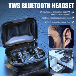 TWS Upgrade Headset Earring Earphones Bluetooth 5.3 Mini Sport Ear Hook Earbuds - Photo 1 sur 15