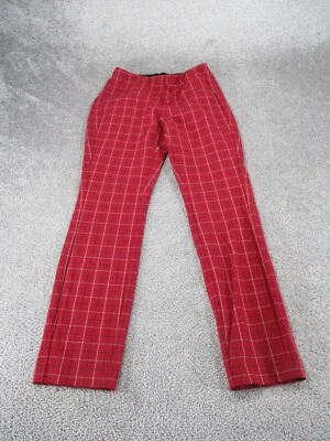 Rag & Bone Pants Womens 0 Red Check Slim/Skinny * - Image 1 of 4