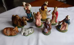 Vintage Italy Nativity Set Figurines ~ 9 Pieces - Picture 1 of 13
