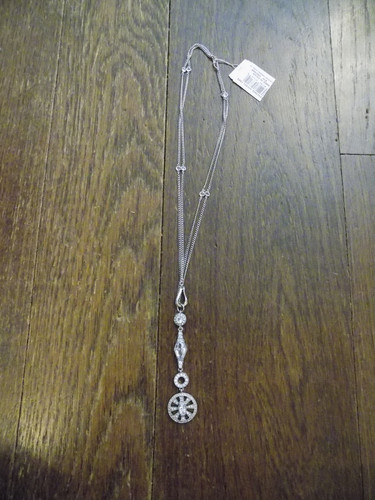 Collana con ciondolo Ciondoli Disco Stella Givenchy Strass Argento Trasparente Doppie Catene