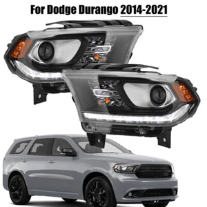 Black HID Headlight For Dodge Durango 2014 2015 16-2021 W/LED DRL Headlamps Pair - Bild 1 von 14